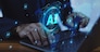 A successful businessman embraces AI technology to innovate and thrive in the fast-paced global business world.