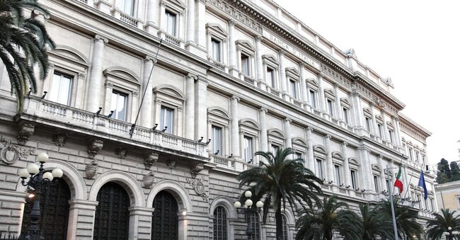 La sede della Banca d'italia in via Nazionale a Roma
