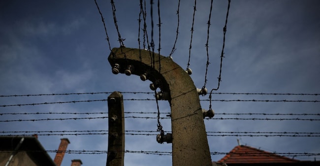 A barbed wire is seen at the site of the former Nazi German concentration and extermination camp Auschwitz prior to the 80th anniversary of the liberation of the camp in Oswiecim, Poland, January 9, 2025. REUTERS/Kacper Pempel