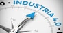 Pfeil von einem Kompass zeigt auf das Wort Industria 4.0 / Industrie 4.0