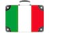 Italy flag in the form of a travel suitcase on a white background - illustration