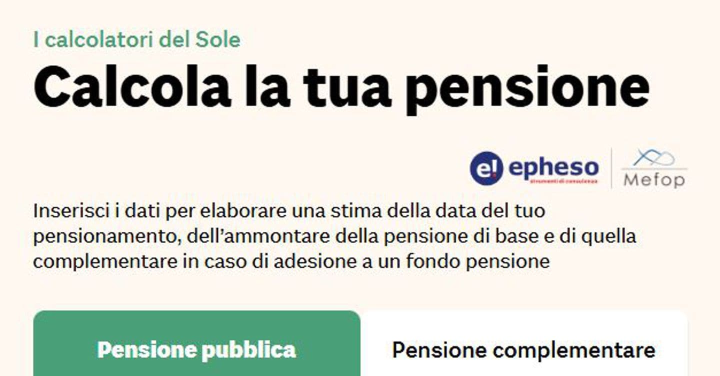 Calcola la tua pensione