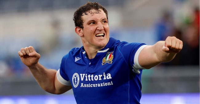 Il capitano azzurro Michele Lamaro 