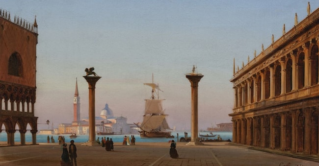  Ippolito Caffi, “Piazzetta di S. Marco a Venezia”. Sotheby’s, New York Masters Painting II, 6 febbraio 2025, Lotto 452. Da 20mila $ (stima 30/50mila)