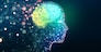 Human head with a luminous brain network. Digital brain, Analysis information, Cyber mind, Deep and Machine learning, Consciousness, Artificial intelligence, Technology background concept.