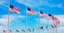 Washington Monument flags circle in DC United States USA