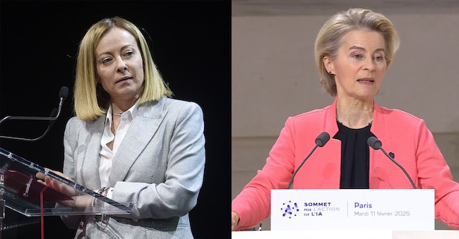 Da sinistra a destra, la premier Giorgia Meloni e la presidente della Commissione europea Ursula von der Leyen.