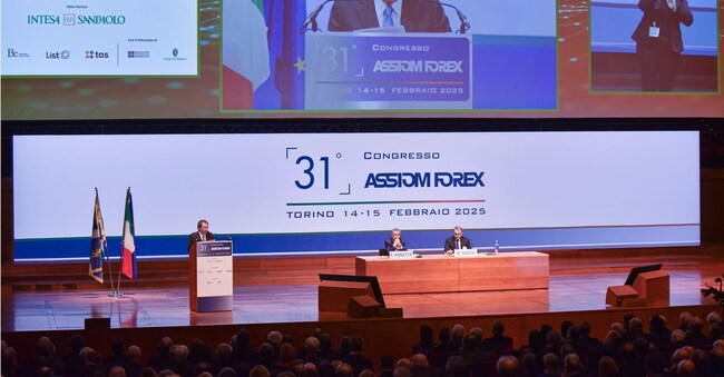 GIAN MARIA GROS-PIETRO PRESIDENTE INTESA SAN PAOLO, FABIO PANETTA GOVERNATORE BANCA D'ITALIA, MASSIMO MOCIO PRESIDENTEASSIOM FOREX ASSIOM FOREX 2025