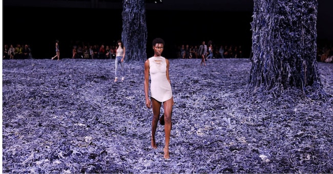 A model presents a creation from the Diesel spring/summer 2025 collection during Fashion Week in Milan, Italy, September 21, 2024. REUTERS/Claudia Greco