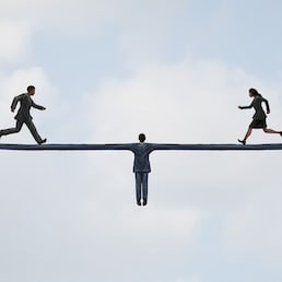 Business Partners with a Handshake Concept Silhouette