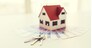 mortgage, investment, real estate and property concept - close up of home model, money and house keys