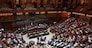 Panoramica dell'aula di Montecitorio,durante il seguito della discussione del disegno di legge per l'adempimento degli obblighi derivanti dall'appartenenza dell'Italia all'Unione Europea- Legge europea 2014 (C. 2977-A), Roma, 9 giugno 2015.   ANSA/MAURIZIO BRAMBATTI