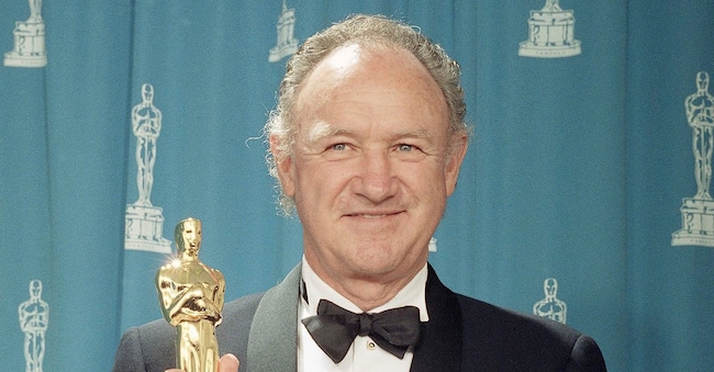 L’attore Gene Hackman, vincitore del premio come miglior attore non protagonista agli Oscar nel marzo 1993. (AP Photo, File)