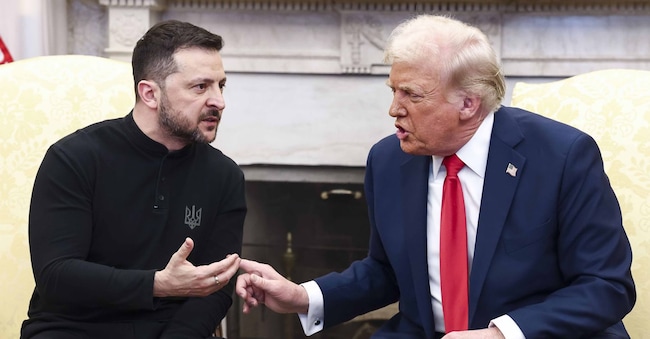 Il leader dell’Ucraina Volodymyr Zelensky alla Casa Bianca con Donald Trump