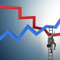 Business concept of both crisis and recovery