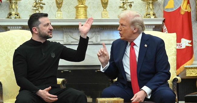 Il presidente dell’Ucraina Volodymyr Zelensky (s), e il presidente Usa Donald Trump. (AFP)