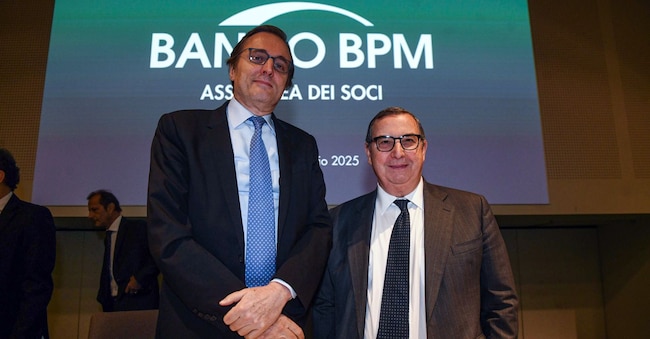 Da sinistra, Massimo Tononi, presidente di Banco Bpm, e l’ad Giuseppe Castagna
