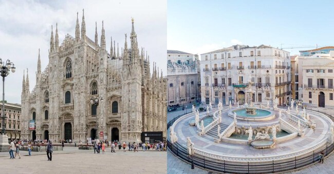 Il Duomo di Milano e Fontana Pretoria a Palermo