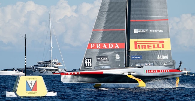 September 28, 2024. Louis Vuitton Cup, Final Race Day 2. LUNA ROSSA PRADA PIRELLI TEAM