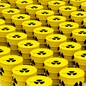 yellow barrels with radioactive waste. 3d