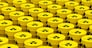 yellow barrels with radioactive waste. 3d