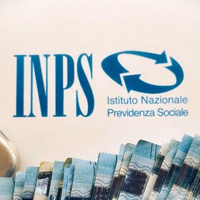 January 20th 2024, Florence, Italy . Banknotes and paper on a desk with the INPS sign known as Istituto Nazionale della Previdenza Sociale meaning National Institute of Social Security. Concept of Italian Pension.