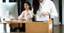 Resign From Job Or Fired Employee Moving Out Of Office, Frustrated Fired Asian Employee Woman Packing Belongings In Cardboard Box