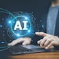 Businessman using ai artificial intelligence management in logistic system support human work and reduce time to work in process.AI assitant planing to import export for business.