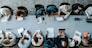 Top view of diverse business group in office meeting, collaborating and discussing around a large table.