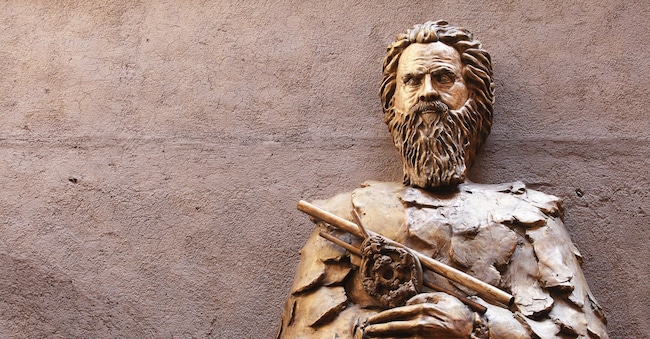 La statua  " Galileo Galilei Divin uomo di Tsung Dao Lee, premio Nobel per la fisica nel 1957 inaugurata oggi all'interno della Basilica di Santa Maria degli Angeli a Roma. ALESSANDRO DI MEO- ANSA- COC
