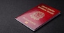 International passport of a citizen of Italy on dark concrete background, international travel