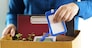 Quit Job Business man sending resignation letter and packing Stuff Resign Depress or carrying business cardboard box in office. Change of job or fired from company