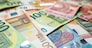 Finance background of different euro bills. European money. Investment