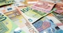 Finance background of different euro bills. European money. Investment