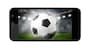 modern phone with soccer or football ball on screen