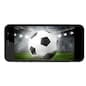modern phone with soccer or football ball on screen