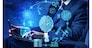 Artificial intelligence concept with businessman