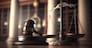 Judge gavel and Scales of Justice in the Court Hall created by generative AI