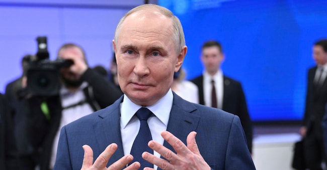 Il Presidente russo Vladimir Putin a Mosca, Russia, April 16, 2025. (Kristina Kormilitsyna, Sputnik, Kremlin Pool Photo via AP)