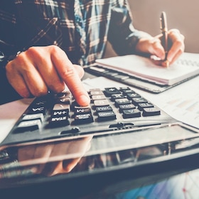 Business man Accounting Calculating Cost Economic