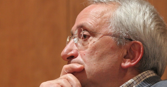 Alberto Franceschini, Fondatore delle Brigate Rosse  al Convegno  "I Misteri Del Caso Moro"  nell'Aula Magna alla Facolta di Economia e Commercio Universita' La Sapienza in una foto di archivio del 2006. 