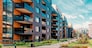 Europe modern complex of residential buildings. And outdoor facilities.