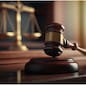 Scales Gavel legal justice court system symbols. Generative AI