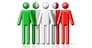Flag of Italy on stick figure - national and social community symbol 3D icon