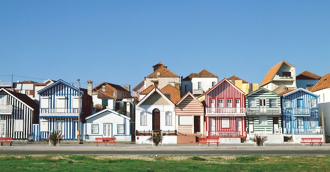 Le case tradizionali di Costa Nova, Aveiro . (Credit ©Arq.TdP)