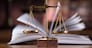 Scales of justice, law gavel