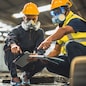 Toxic chemical gas leak safety team working cleaning in danger factory workshop environment contamination safety and protection