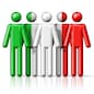 Flag of Italy on stick figure - national and social community symbol 3D icon