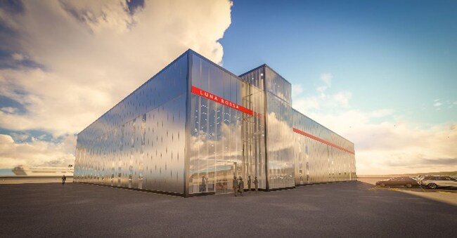 Rendering del futuro cantiere di Luna Rossa a Cagliari