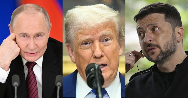 Vladimir Putin, Donald Trump e Volodymyr Zelensky